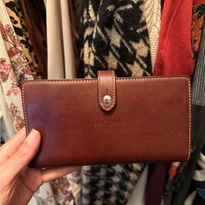 Brown Leather Wallet with Dooney & Burke Logo